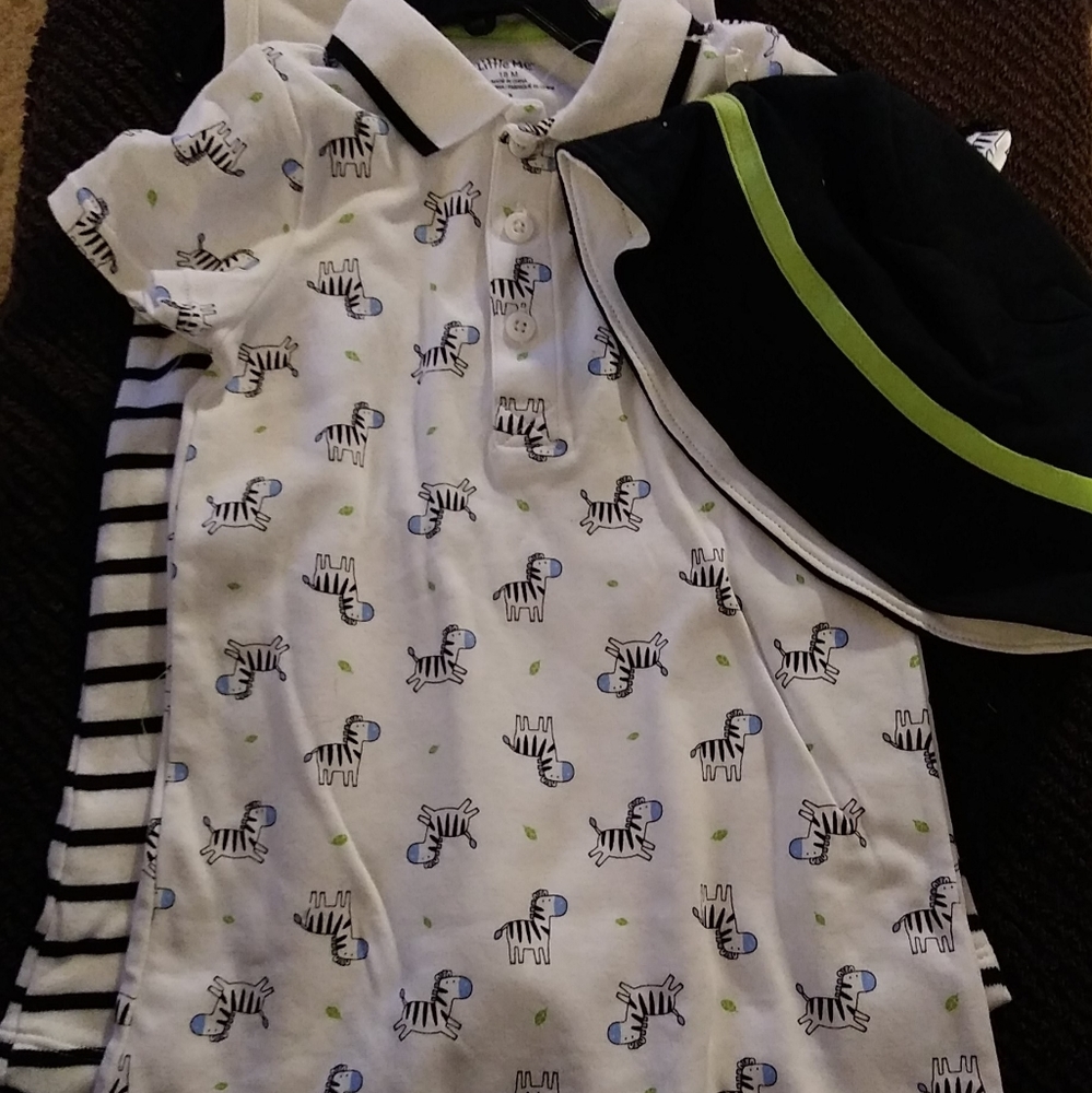 Little Me 2 Pack Romper and Hat